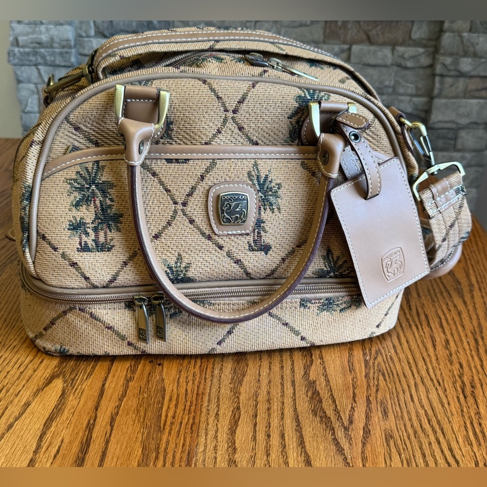 Vintage Pegasus Bag Make Up Travel Tote Case Carry-on Shoulder Palm Trees 1980’s